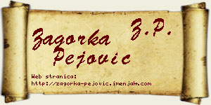 Zagorka Pejović vizit kartica